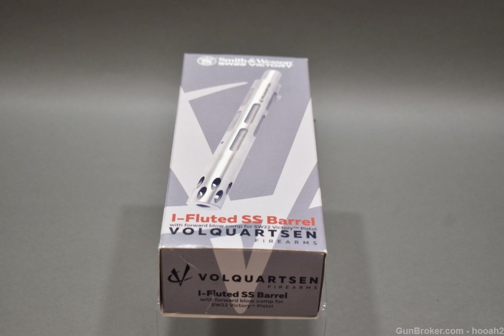 Excellent Volquartsen I-Fluted SS 6" Smith Wesson SW22 Victory Brl W Box-img-0