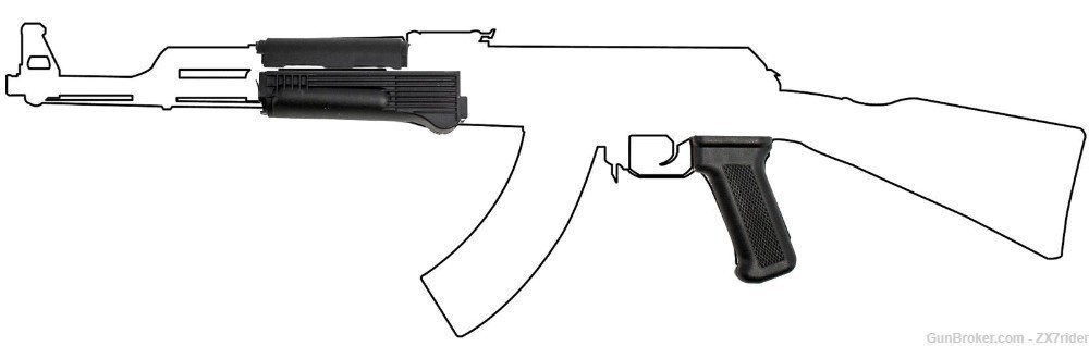 New AK Black Polymer Polish Handguard Set & Pistol Grip AKM Style AK-47 74-img-0