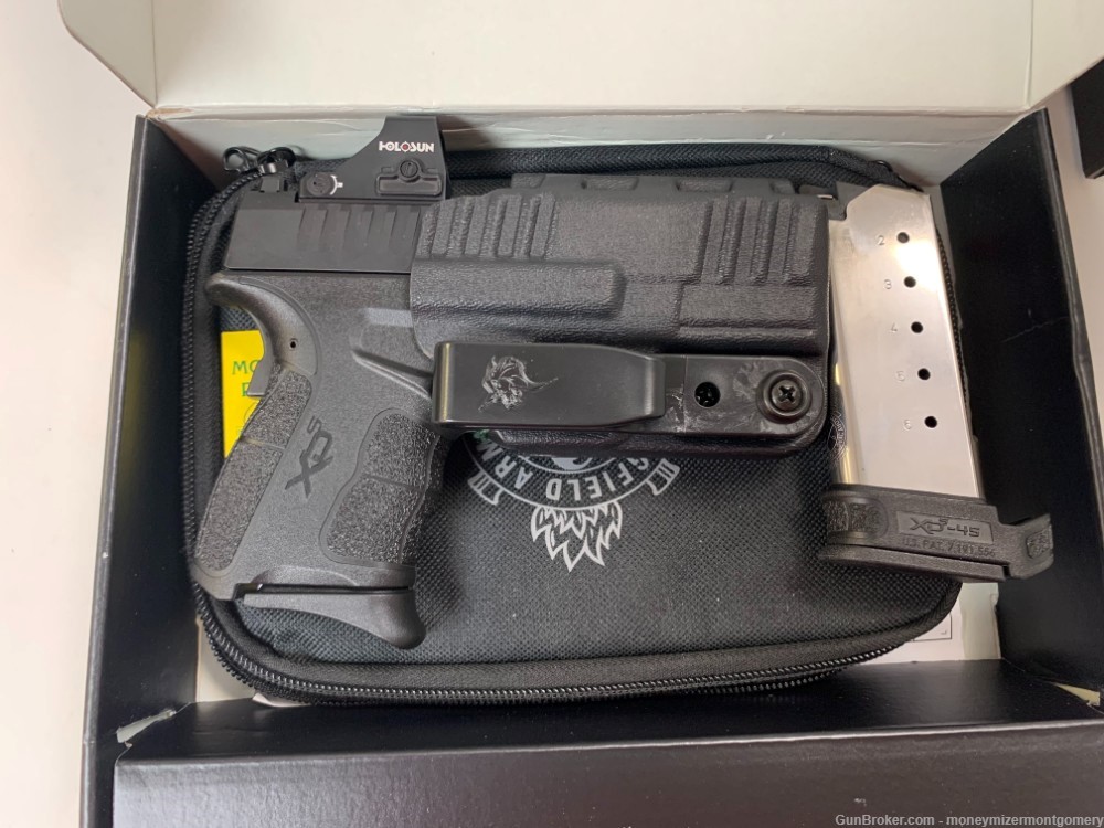 Springfield XDS-45ACP 3.3 45ACP Pistol W/box, holster, 2mags and Holosun Si-img-8