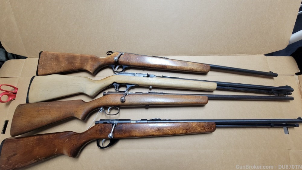 4 .22 rifles Marlin Model 60, J C Higgins, Ranger, Gun store inventory .01-img-2
