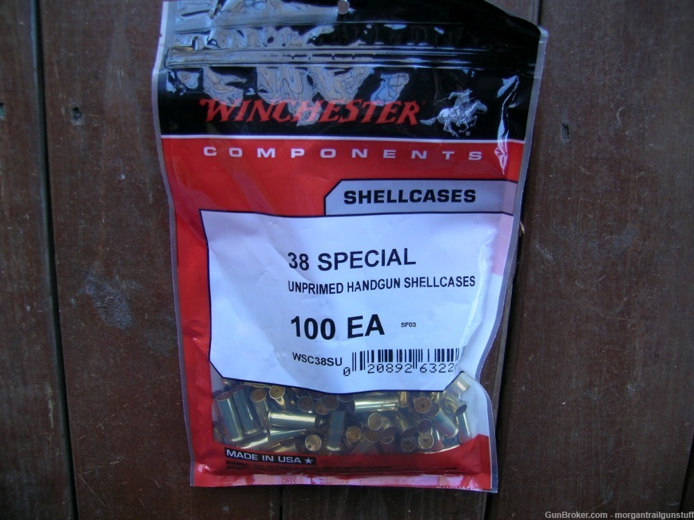 Winchester 38 Special New Unprimed Brass Cases Bag/100 PCS-img-0