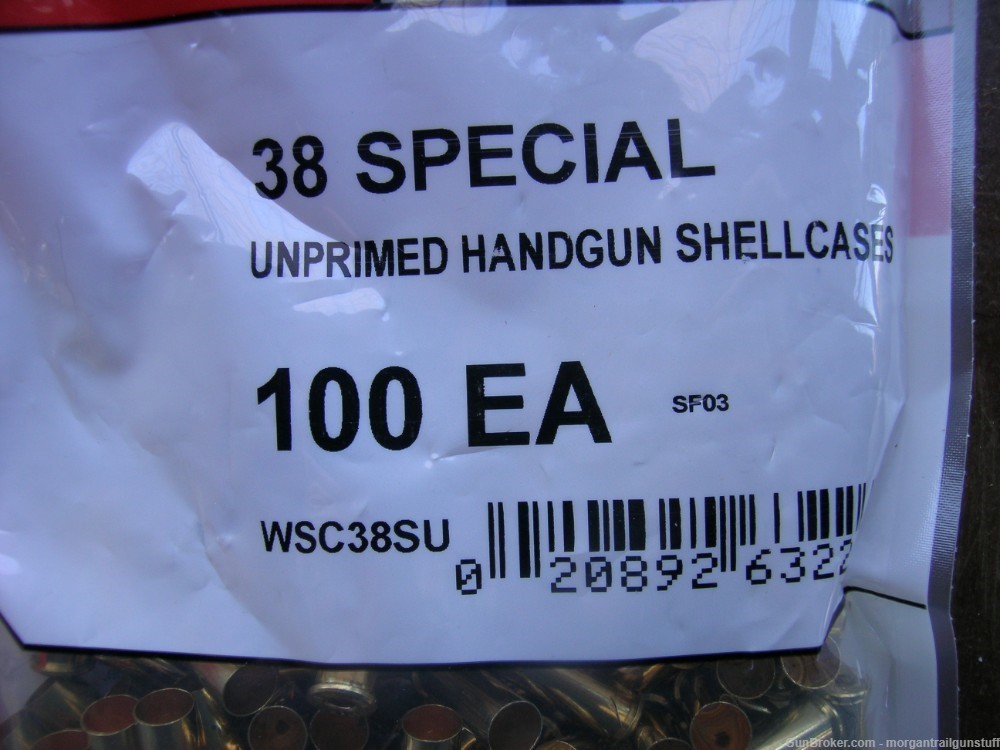 Winchester 38 Special New Unprimed Brass Cases Bag/100 PCS-img-1