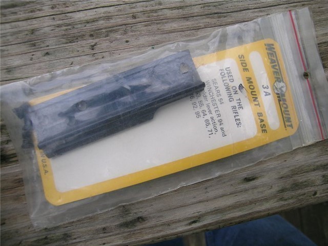 Weaver #3A Side Mount Base Winchester 94 53 64 92 NOS-img-0