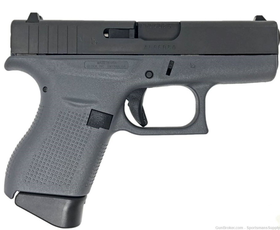 Glock G43 Grey in 9mm with 3.4" Brl and has 2-6 Rnd Magazines NIB!!-img-0