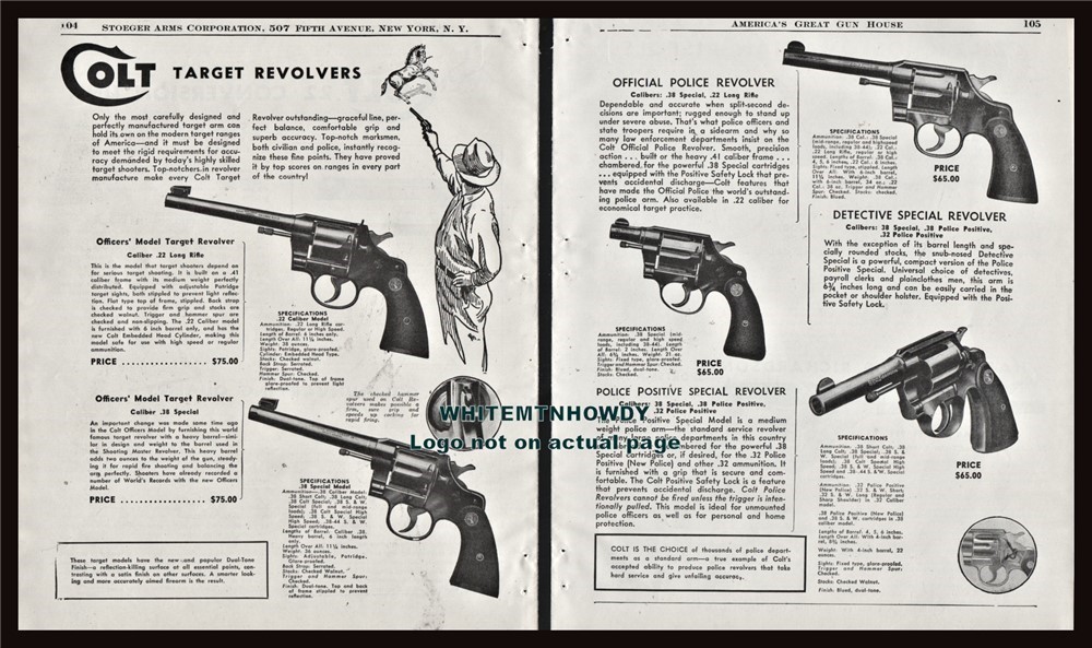 1949 COLT Officers'Official PoliceDetective Special Revolver 2pg AD-img-0