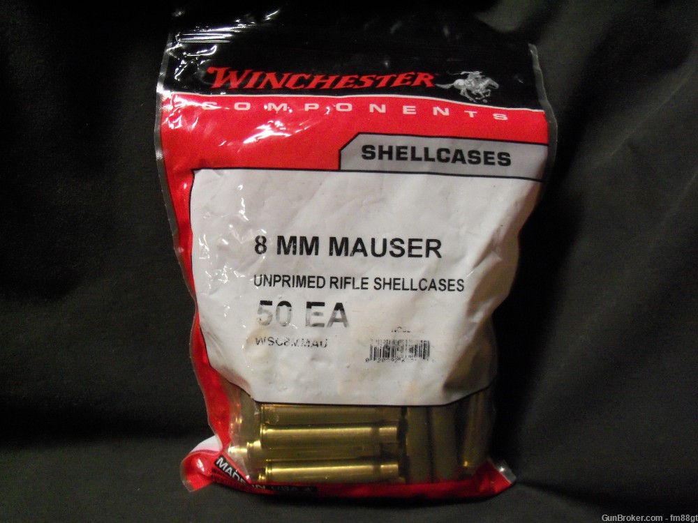 8mm Mauser, 8X57 Factory New brass (50ct WInchester)-img-0