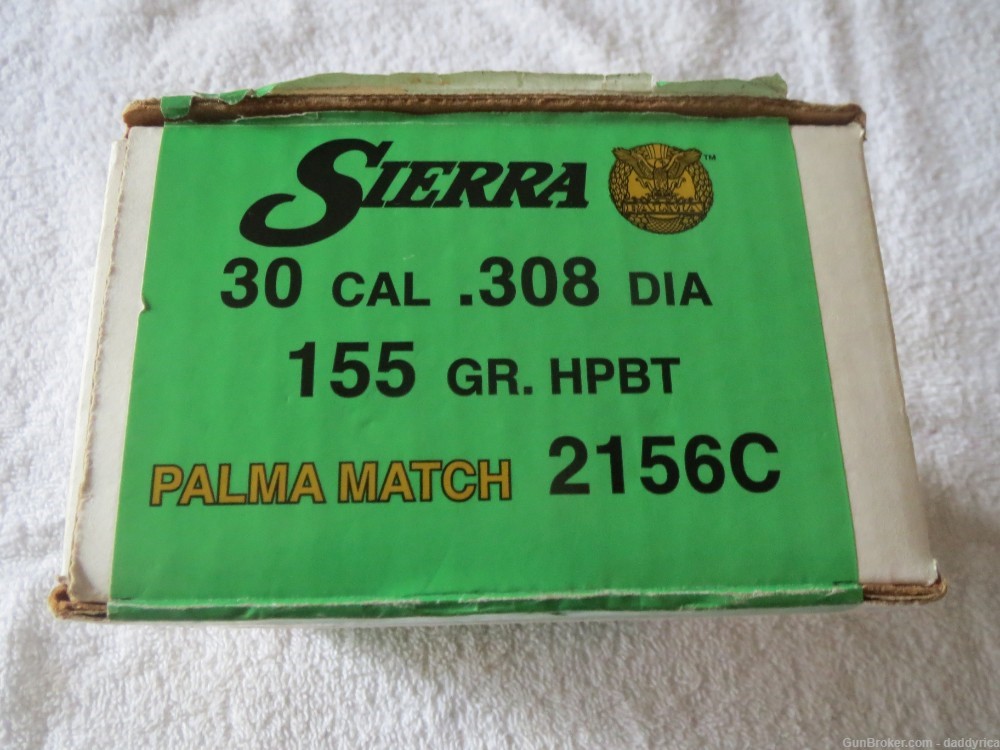Sierra 30 CAL 308 DIA 155 Grain HPBT Palma Match #2156C 235 Count-img-1