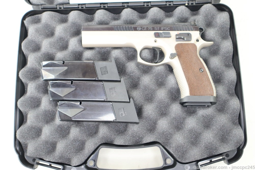 Rare Very Nice Dual Tone CZ-USA CZ 75 ST IPSC .40 S&W Pistol W/ 4 Mags 5" -img-2