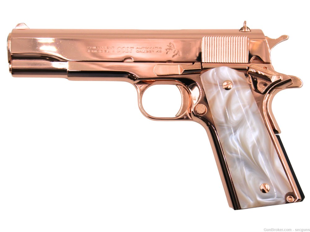 18 Karat Rose Gold Colt Government 45 ACP with CUSTOM WOOD CASE Blemished-img-2