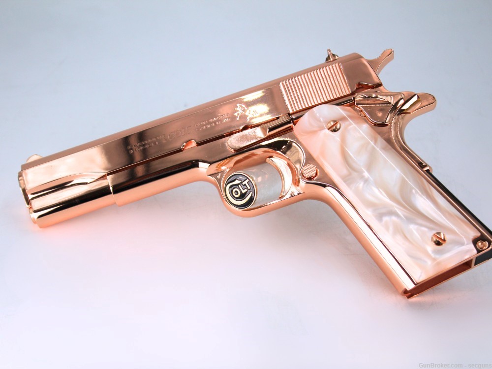 18 Karat Rose Gold Colt Government 45 ACP with CUSTOM WOOD CASE Blemished-img-5