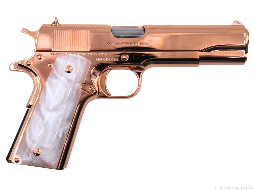18 Karat Rose Gold Colt Government 45 ACP with CUSTOM WOOD CASE Blemished-img-3