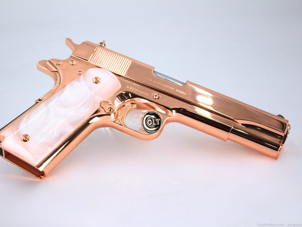 18 Karat Rose Gold Colt Government 45 ACP with CUSTOM WOOD CASE Blemished-img-4