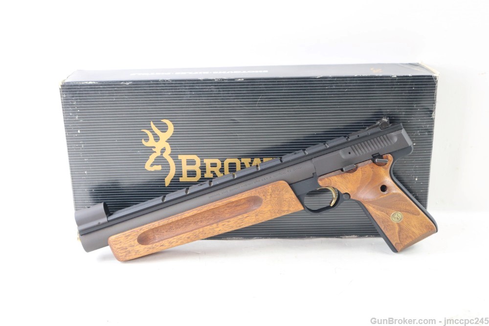 Rare Very Nice Browning Buckmark Silhouette .22 LR Semi Auto Pistol W/ Box -img-0