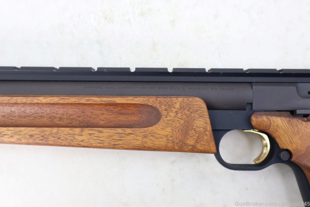 Rare Very Nice Browning Buckmark Silhouette .22 LR Semi Auto Pistol W/ Box -img-9