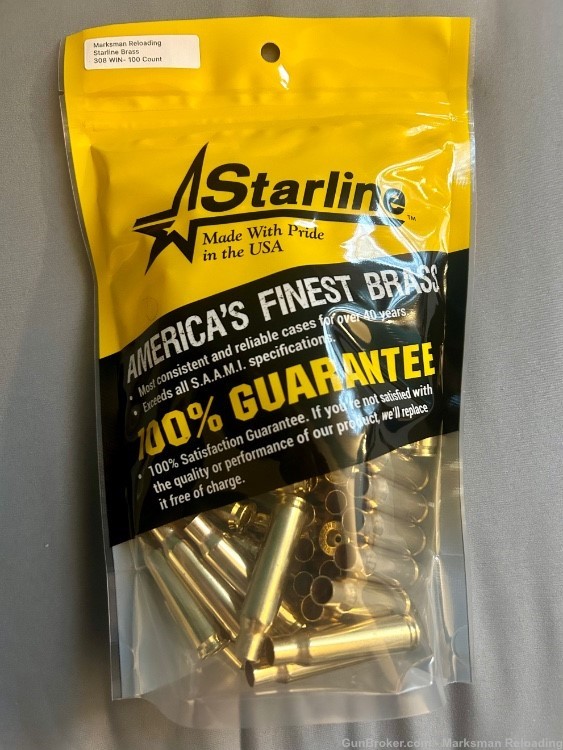 Starline 308 Win Brass, 308 Winchester New Brass- 100 count-img-1
