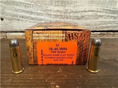 38-40 Win 180 Gr 38 WCF round nose flat point .38-40 Winchester 50 Rounds 