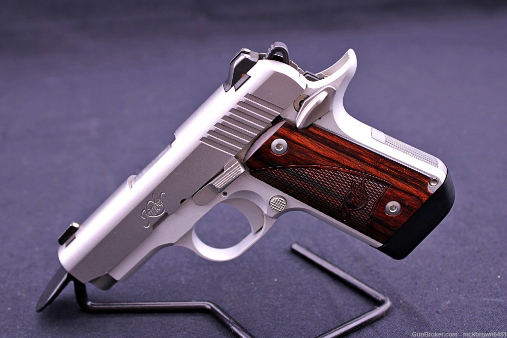 KIMBER MICRO 9 ROSEWOOD STS 9MM 3.25" 1911 STAINLESS STEEL 7 ROUND & BOX-img-2