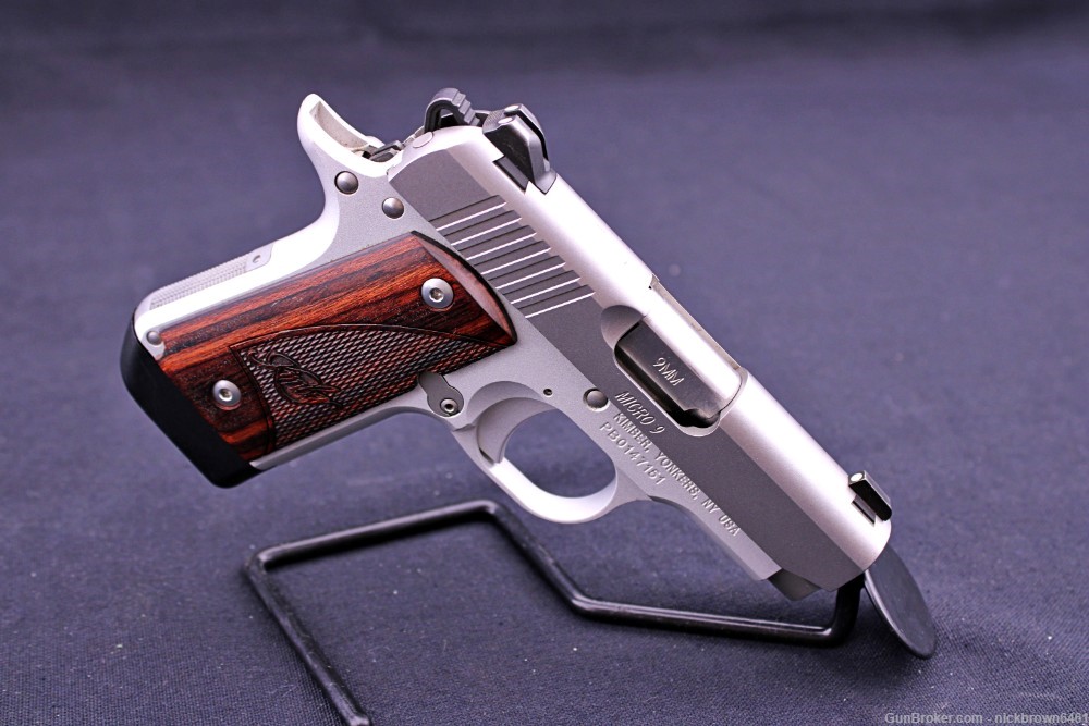 KIMBER MICRO 9 ROSEWOOD STS 9MM 3.25" 1911 STAINLESS STEEL 7 ROUND & BOX-img-4