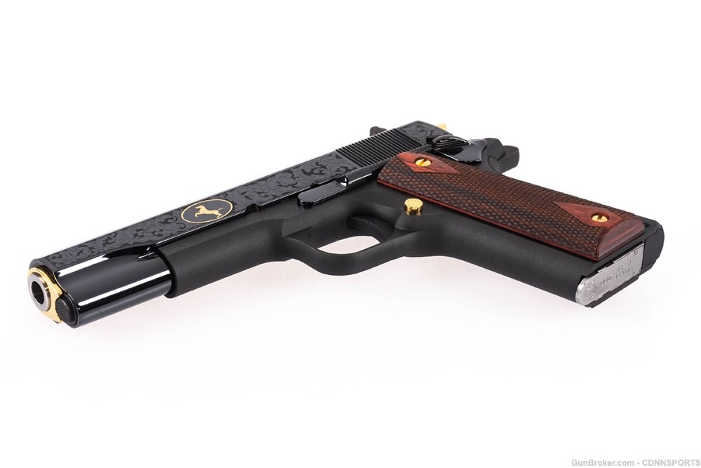 Colt 1911 Heritage Edition 38 Super 70 Series ENGRAVED ROYAL BLUE w/GOLD-img-2