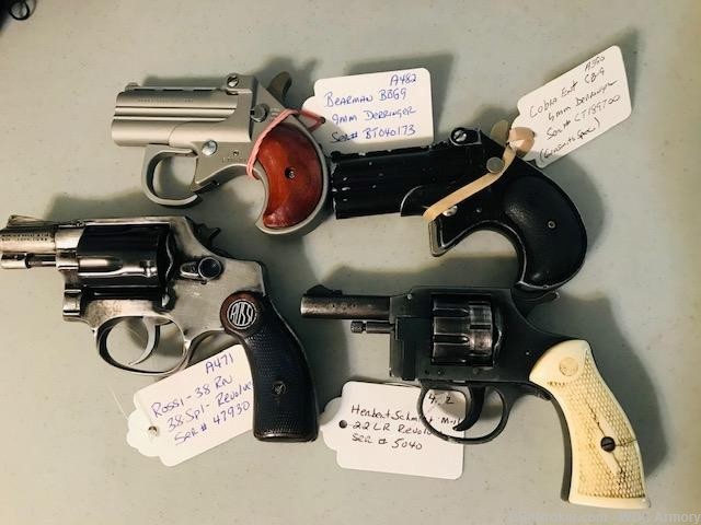 Gunsmith Lot Parts or Repair Derringers Revolvers Rossi, HS, Cobra Bearman-img-0