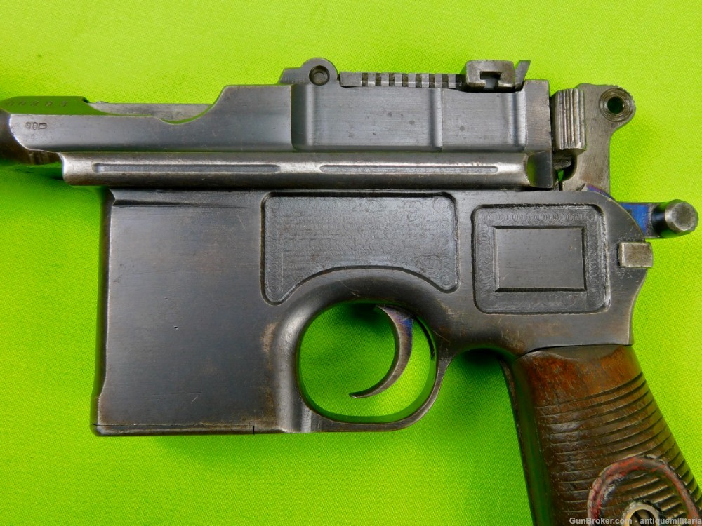German Germany WW1 Mauser C96 Broomhandle Red 9 9mm Luger Pistol-img-18
