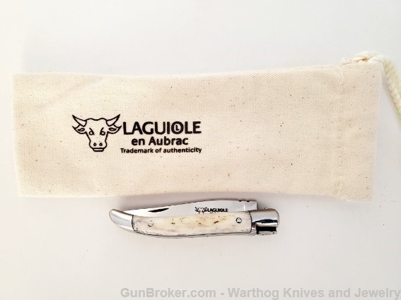 LAGUIOLE en AUBRAC Folding Knife. Deer Antler.L95.-img-8