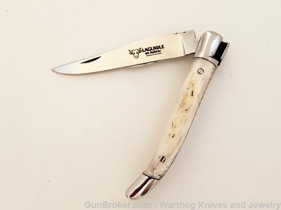 LAGUIOLE en AUBRAC Folding Knife. Deer Antler.L95.-img-7