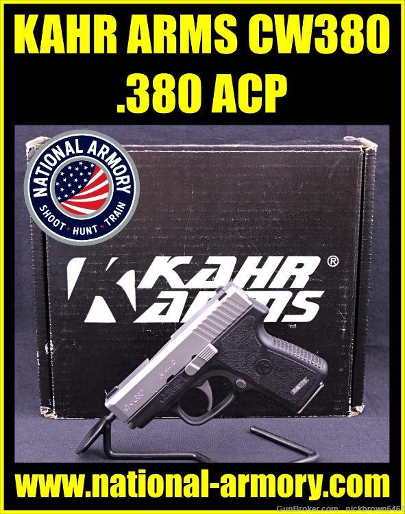 KAHR ARMS CW380 STAINLESS STEEL .380 ACP 2.5" BBL FACTORY BOX POCKET PISTOL-img-0