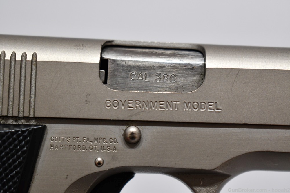 Colt MKIV Series 80 Government  380 ACP Pistol Electroless Nickel W Box 86-img-6