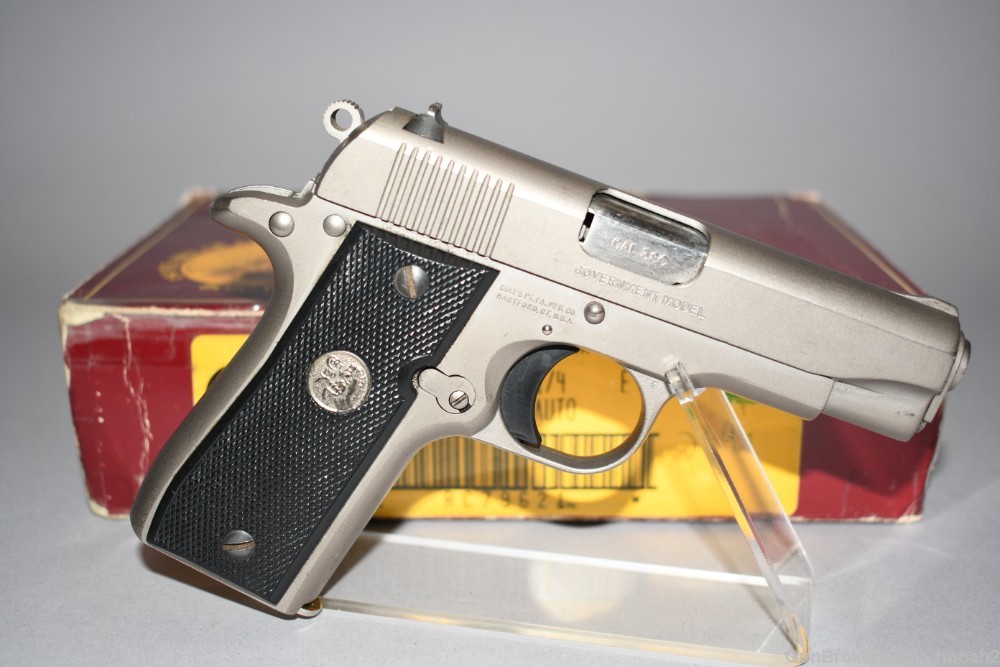 Colt MKIV Series 80 Government  380 ACP Pistol Electroless Nickel W Box 86-img-0