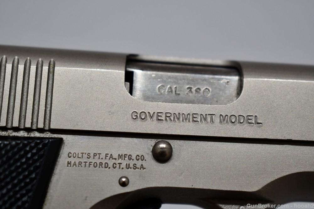 Colt MKIV Series 80 Government  380 ACP Pistol Electroless Nickel W Box 86-img-27