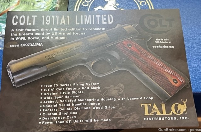COLT 1911A1 70 Series TALO EDITION LIMITED 1 0f 200-img-10