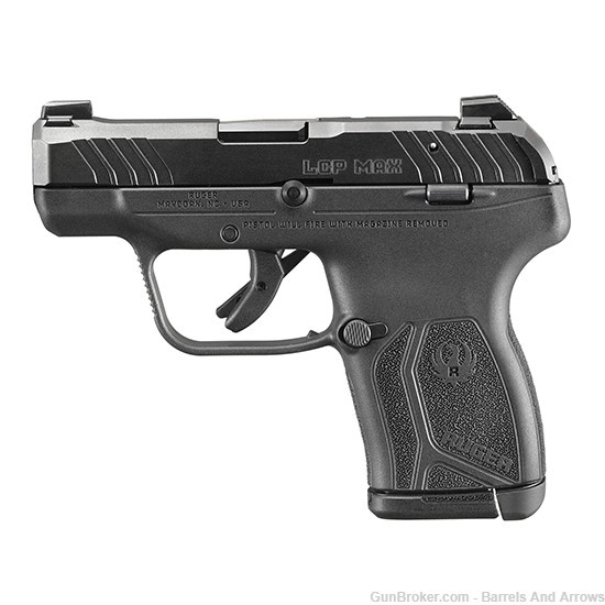 Ruger 13716 LCP Max Semi-Auto Pistol, 380 ACP, 2.8" Bbl, Black, Textured Gr-img-0