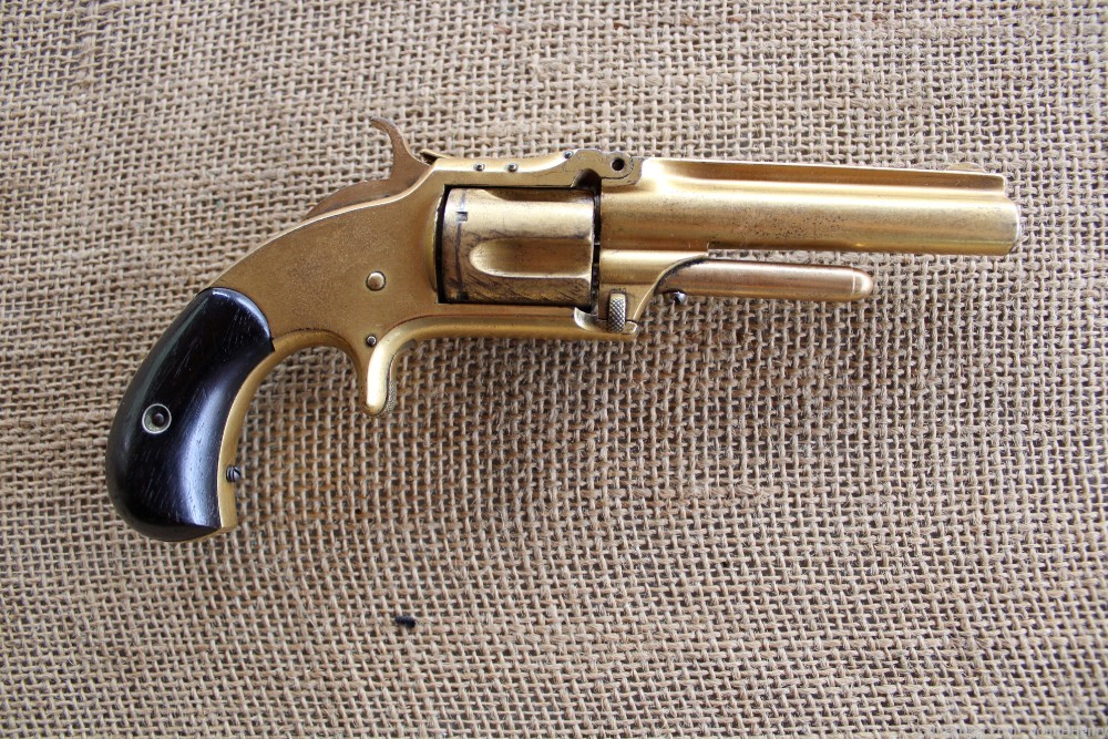 Smith & Wesson Model 1 1/2 32 Rimfire Gold Dipped Revolver!-img-0