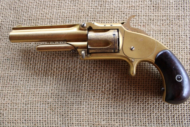 Smith & Wesson Model 1 1/2 32 Rimfire Gold Dipped Revolver!-img-5