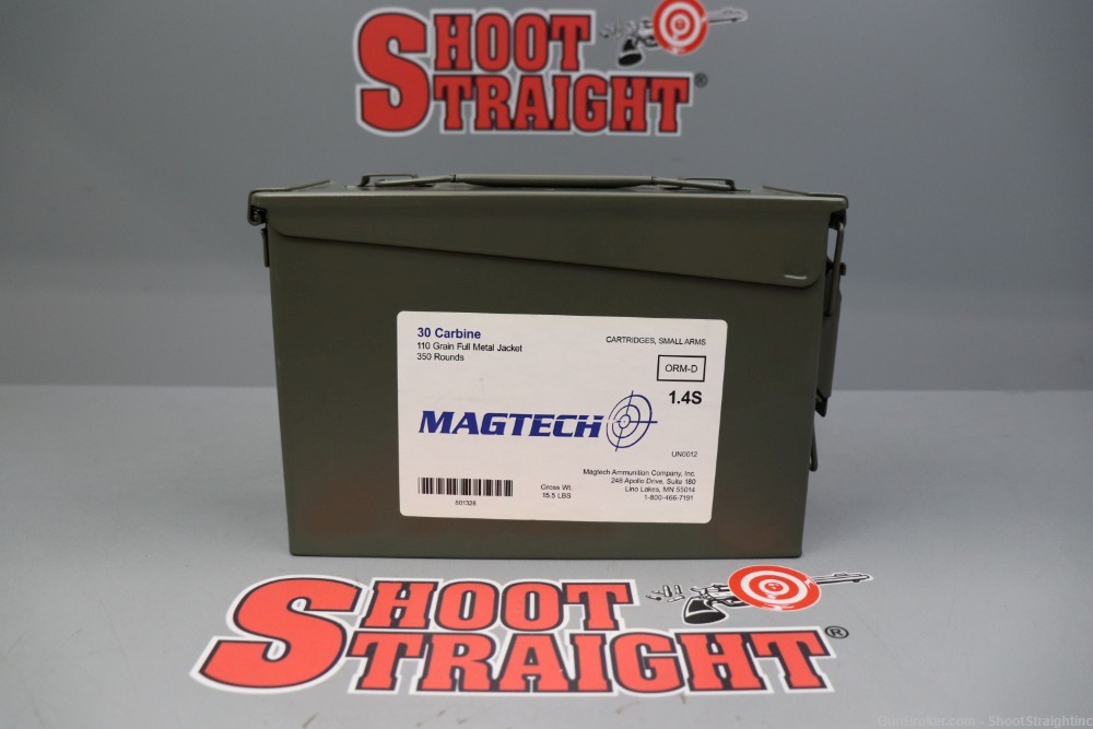 Lot o' 300-rounds Magtech .30 Carbine 110gr FMJ Ammunition w/Ammo Can-img-0