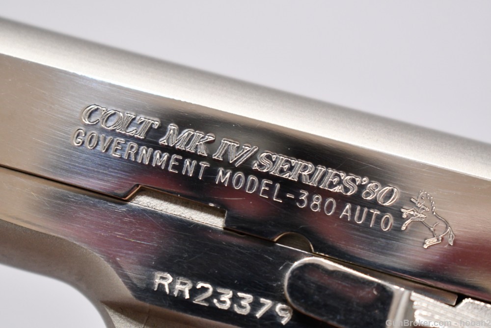 Colt MKIV Series 80 Government 380 ACP Pistol Bright Nickel W Box-img-26