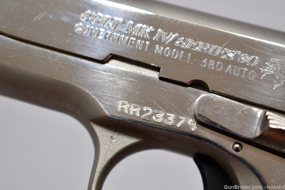 Colt MKIV Series 80 Government 380 ACP Pistol Bright Nickel W Box-img-25