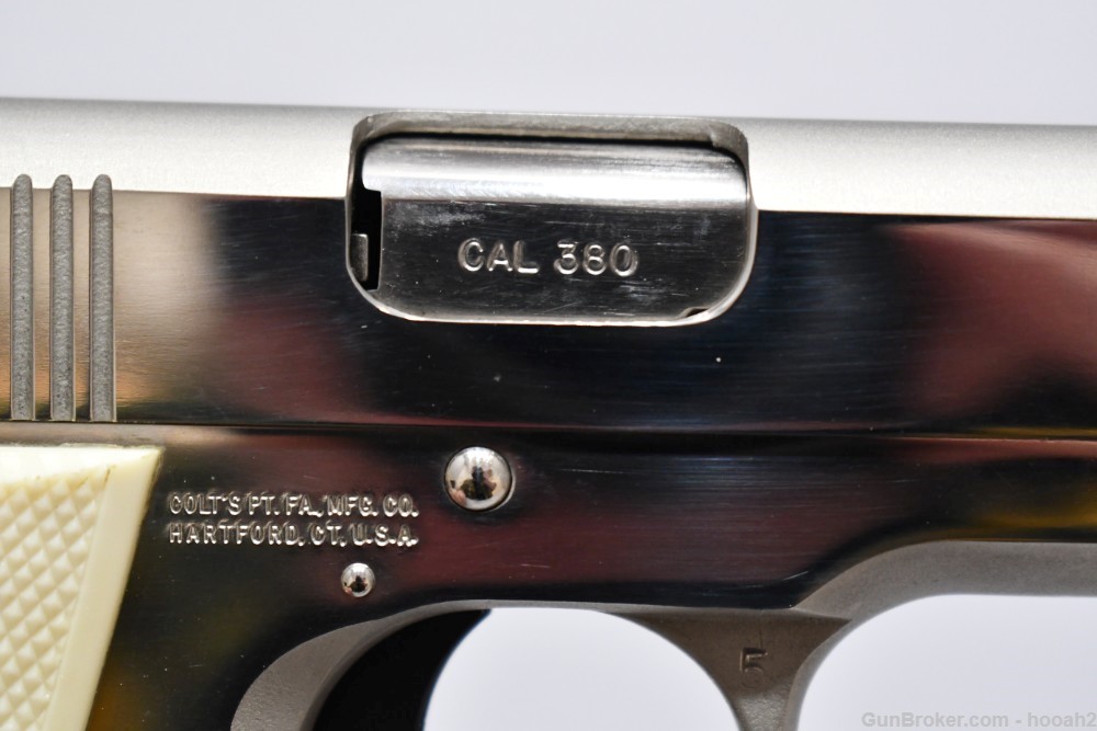 Colt MKIV Series 80 Government 380 ACP Pistol Bright Nickel W Box-img-6