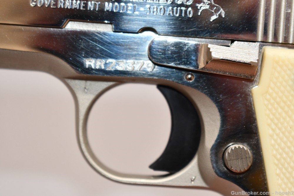 Colt MKIV Series 80 Government 380 ACP Pistol Bright Nickel W Box-img-11
