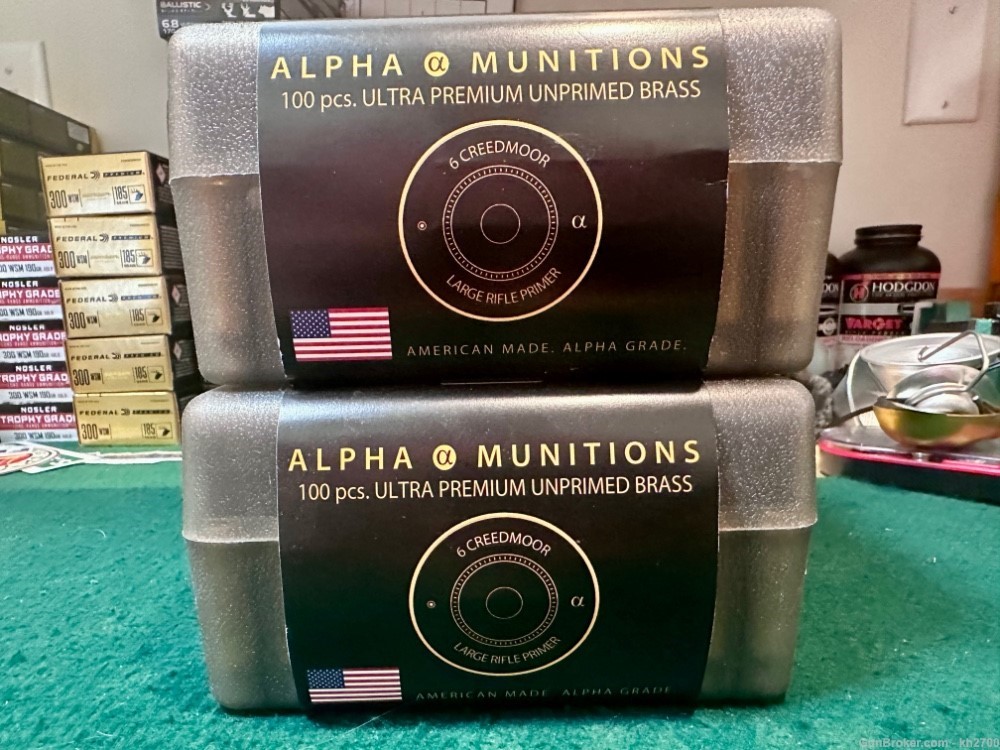200 pieces of 6mm Creedmoor Brass by Alpha Munitions, LRP Primer-img-1
