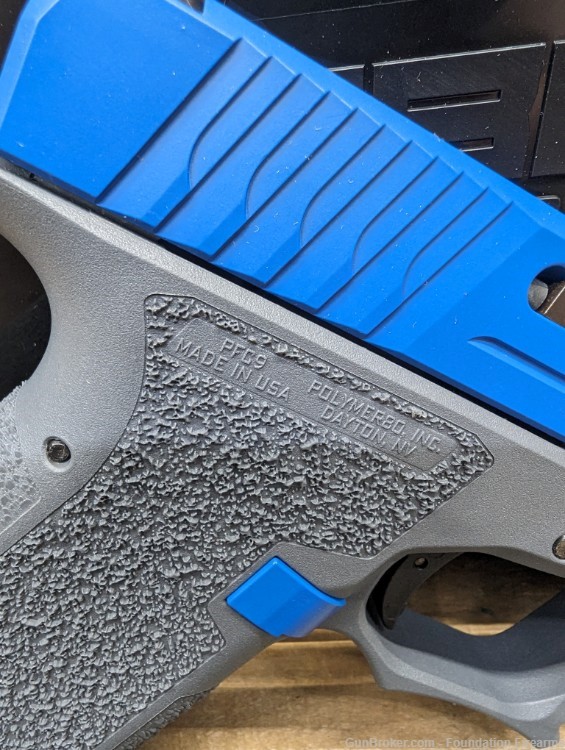 Polymer 80 - PFC9 Semi Auto 9mm Pistol Threaded  Blue Cerakote 4 Total Mags-img-2