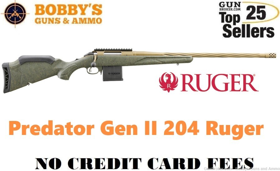 Ruger 46938 American Predator Gen II 204 Ruger 10+1 22" Burnt Bronze -img-0