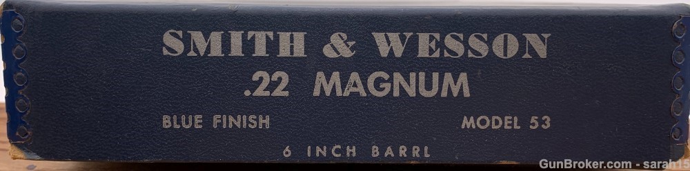 S&W 6" BLUE MODEL 53 JET W/ .22 LR INSERTS RARE .22 MAGNUM CF ORIG BOX 1961-img-3