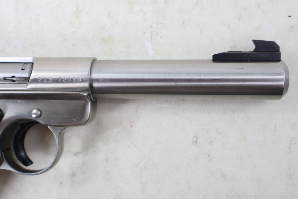 Very Nice Stainless Ruger Mark II Target .22 LR Semi Auto Pistol Made 1987 -img-10