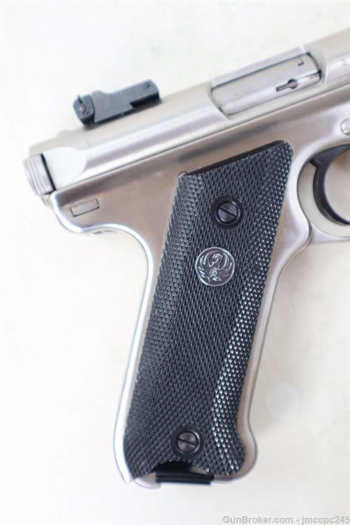 Very Nice Stainless Ruger Mark II Target .22 LR Semi Auto Pistol Made 1987 -img-8