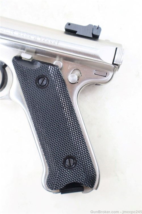 Very Nice Stainless Ruger Mark II Target .22 LR Semi Auto Pistol Made 1987 -img-3