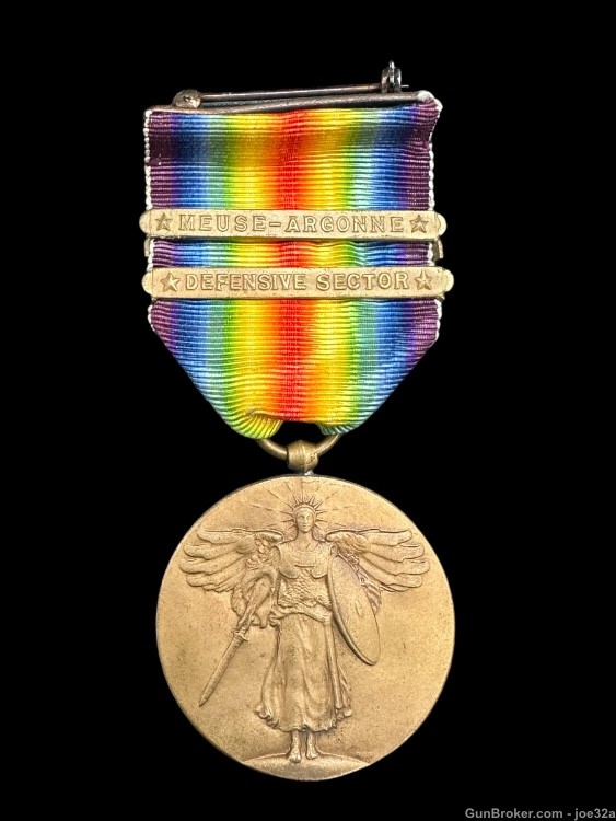 WW1 US Victory Medal Argonne Defensive Sector pre WW2 WWII badge uniform-img-0