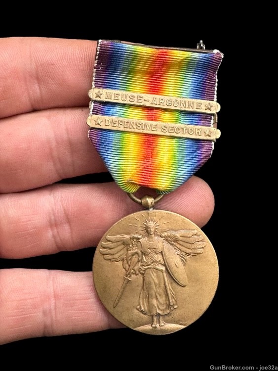 WW1 US Victory Medal Argonne Defensive Sector pre WW2 WWII badge uniform-img-6