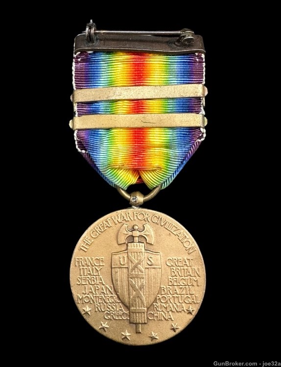 WW1 US Victory Medal Argonne Defensive Sector pre WW2 WWII badge uniform-img-4